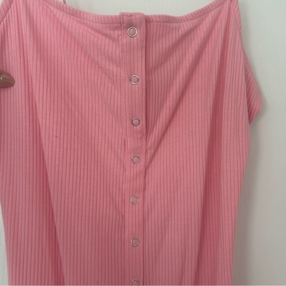 Pink Ribbed Mini Dress - Picture 4 of 7